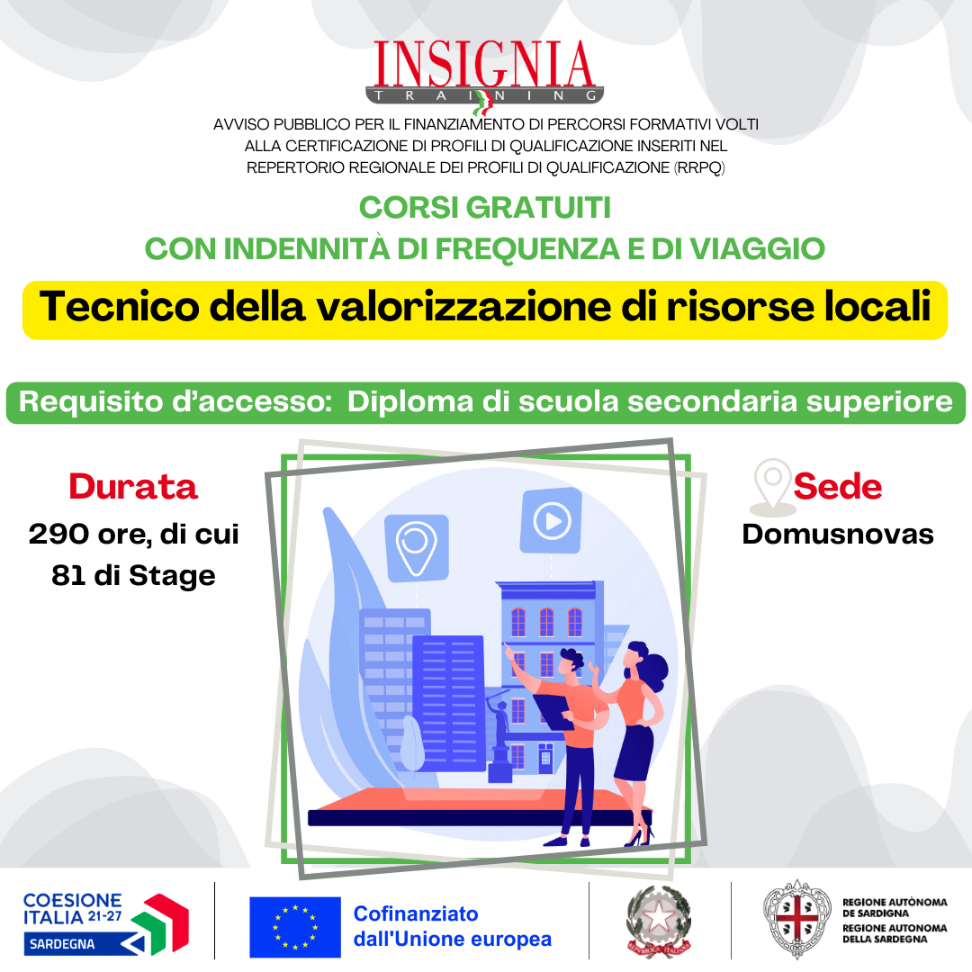 corso gratuito tecnico valorizzazione risorse locali